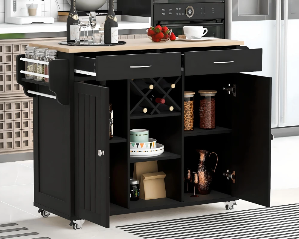 kitchen carts on wheels with storage